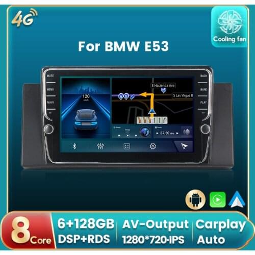 Android 11 4G LTE 6G+128G Car Auto Radio Multimedia GPS Player for BMW 5 series E39 E53 X5 1995-2001 Navigation Unit CarplayWIFI
