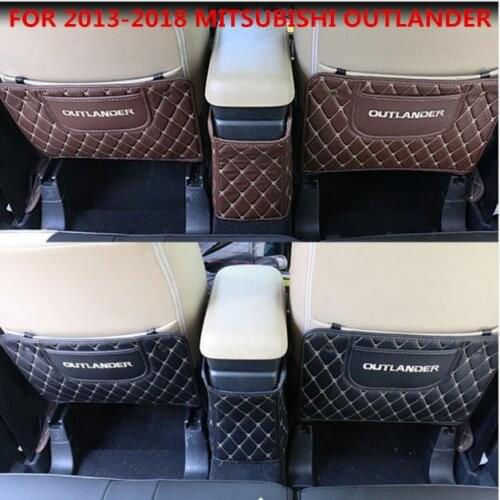 Car armrest box Back row anti kicking pad holster Artificial Leather for MITSUBISHI outlander 2013-2018 Accessories Car-styling