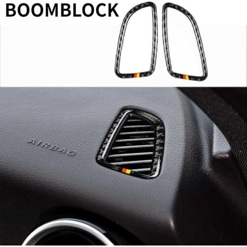 BOOMBLOCK Dashboard Air Outlet Trim Frame Cover Carbon Fiber Sticker For Mercedes Benz New C Class on w205 C180 C200 C300 GlC