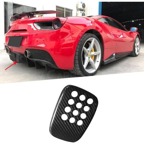Dry Carbon Fiber Car Rear Bumper Diffuser Decoration Cover With Camera Hole Case for Ferrari 488 N Style 2015-2018