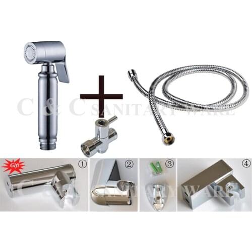 G1/2, G7/8, G3/4, M18X1.5L Optional Brass T-Adapter Muslim Handheld Shattaf Bidet Toilet Spray Shower A2007ST