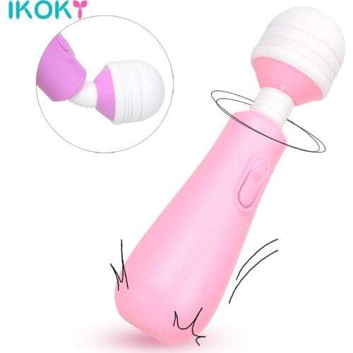 IKOKY Clitoris Stimulation Silicone Female Masturbator Vibrator Massager Sex Toys for Women AV Magic Wand G Spot