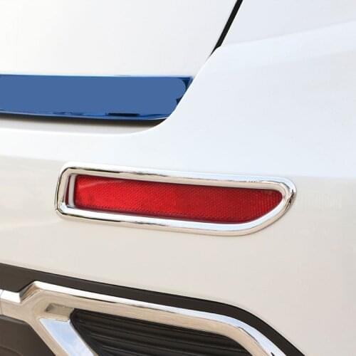 Jameo Auto 2Pcs/Set Car Chrome Rear Fog Lights Cover Fog Lamp Trim Stickers for Renault Koleos Samsung QM6 2017 2018 Accessories