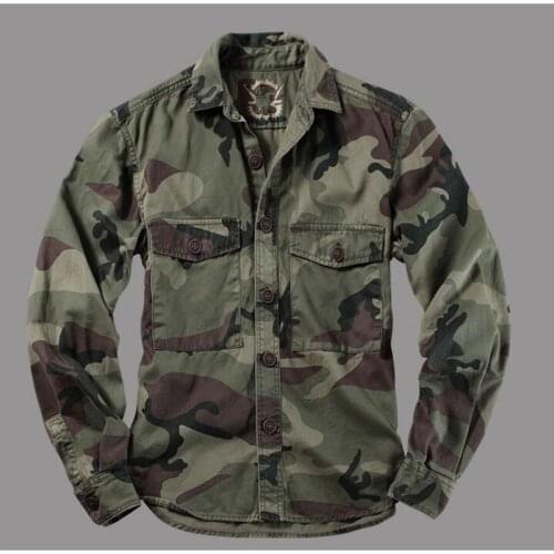 Camouflage Shirts Men Military Shirt Long Sleeve Jackets Camouflage Uniform Desert Jungle Mens Tops Mens Clothing