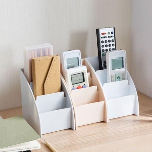 TV Storage Box Remote Control Holder Tea Table PP Storage Box 3 Grid Office Desktop Tidy Stationery Box Cosmetic storage box