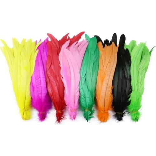 Colorful Beautiful Rooster Feathers Tail DIY Carnival Jewelry Accessories Wedding Clothes Decoration Plumes For Crafts Wholesale