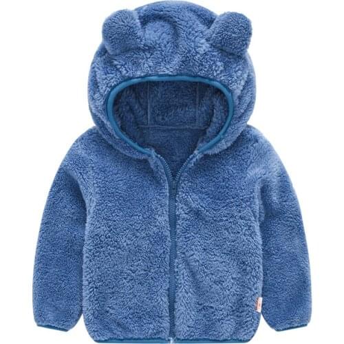 Toddler Kids Jacket 2020 Cute Baby Ear Coat Autumn and Winter Fleece Children Sweater Boys and Girls Hoodie Jacket Baby Coat