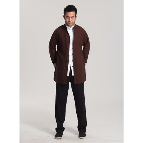 New Arrival High Quality Chinese Traditional Mens Two-side Cotton Linen Kung Fu Jackets Clothing Coats M L XL XXL 3XL