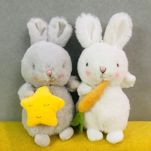 22CM Kawaii Carrot Rabbit Plush Toy Cute Stuffed Animals Star Bunny Soft Bed Sleeping Pillow Valentines Day Gifts For Kids Girls
