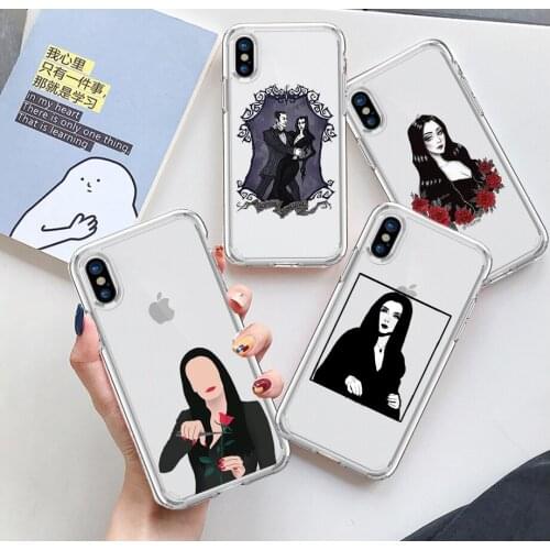 Morticia Addams phone Case For iPhone 11 12 Pro XS MAX XR X 7 8 6Plus SE 2021 Soft Silicone Phone Cover Bag