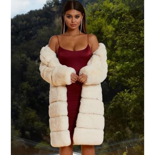 Large size autumn and winter new style imitation fur coat cotton-padded coat long section plush coat women coat windbreaker