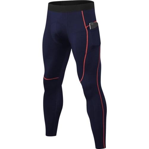 New Arrivel Compression Running Tights Men Fleece Gym Fitness Pants Sportswear Leggings Quick Dry Trousers with Pocket