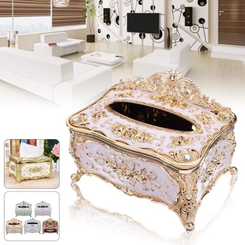 NEW Elegant Gold Tissue Box Cover Universal Chic Napkin Case Holder Hotel Home Decor Organizer