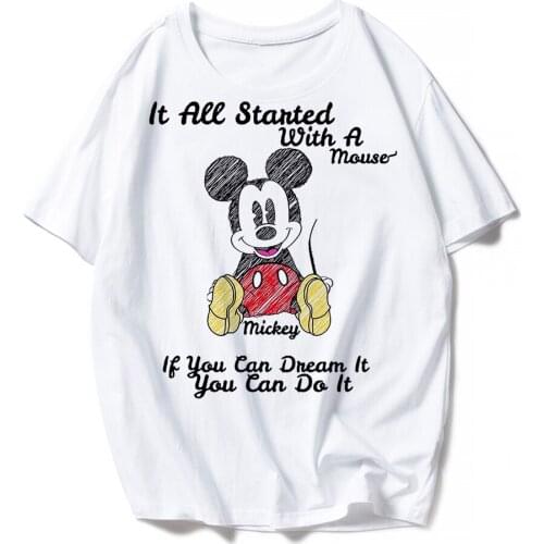 Edgy Clothes Disney Women T Shirt Mickey Mouse 2021 Oversized Casual Funny Harajuku European Ropa Tumblr Mujer Wholesale Tshirt