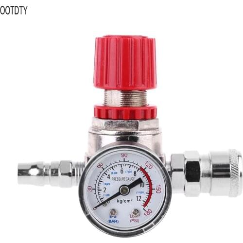 OOTDTY Pressure Regulator Switch Control Valve Gauge with Male/Female Connector for Air Compressor Air Pump Accessories