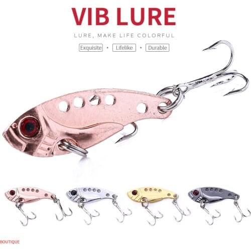 HENGJIA 1PC Metal VIB Lures 3.5CM 3.2G with 10#hook 3D Eyes vivid Vibrations Spoon Lure Fishing bait Bass Artificial Hard Bait