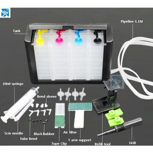 Luxury 4 Color CISS kit with accessories ink tank for HP 21,22 60 61 56 57 74 75 901 121 122 140 141 300 301 PG40 50 830 printer