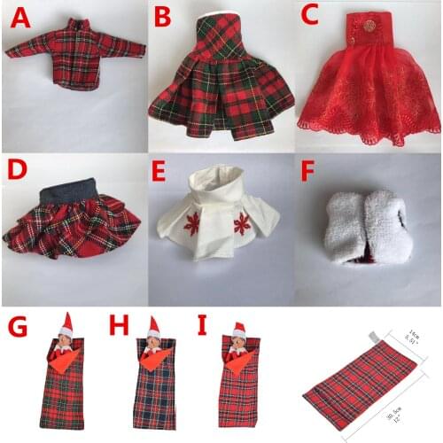 Christmas ELF Clothes Bedding Bag for 31cm ELF Doll Clothes New Year Ornaments Decor Sleeping Bag Toy Accessories Chirldren Gift