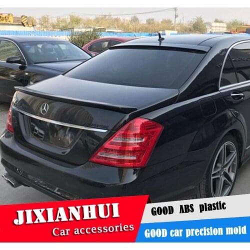 For W221 Spoiler 2014-2017 Mercedes-Benz W221 S-class S300 S350 Spoiler YV ABS plastic Material Car Rear Wing Color Rear Spoiler