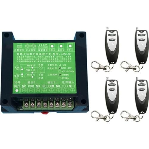 Universal Wireless Remote Control Switch DC12V 24V 36V 48V 2CH Relay Receiver Module+RF Transmitter Electronic Lock Control Diy