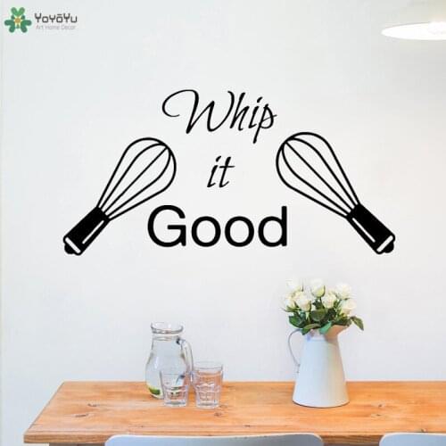 YOYOYU Wall Decal Kitchen Wall Stickers Quote Whip it Good Interior Art Design Dining Room Poster Cafe Window Home Decor CT651
