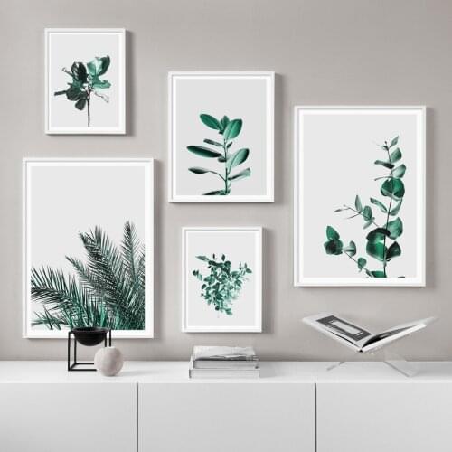 Green Plant Cactus Palm leaves Quotes Wall Art Canvas Painting Nordic Posters And Print Wall Pictures For Living Room Home Decor