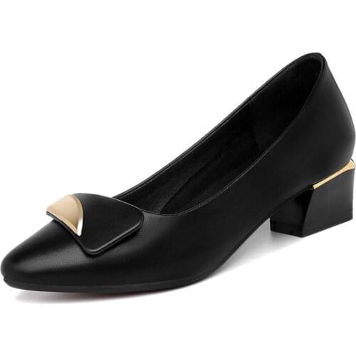 Women Pumps Square High Heels Genuine Leather Fashion Designer Lady Wedding Dress Female office work Shoes 2021 Big Size M0377