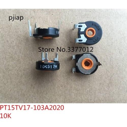 2pcs Imported Spanish PIHER potentiometer PT15TV17-103A2020 horizontal 10K oval hole wide foot