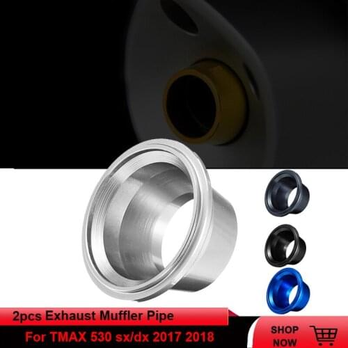2pcs Exhaust Tip Cover For Tmax 530 CNC Aluminum Pipe Muffler Exhaust Tip Cover For Yamaha T-max 530 TMAX530 2017 2018 2019