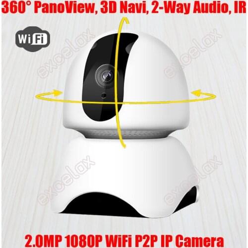 3D Navi Panoramic Onvif Protocol Wireless 1080P 2MP WiFi Baby Monitor Home Nanny IP Robot Camera Mobile Phone Video Surveillance