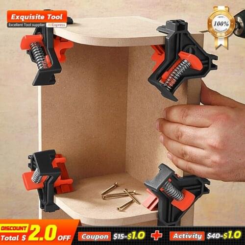 4 Pcs 90 Degree Right Angle Clamp Set Picture Frame Corner Clips Mate Woodworking Hand Tools Fixing Clip Positioning Tool Kit