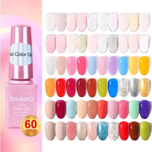 7ml Soak Off Gel Nail Polish Semi Permanent Solid Lamp Varnishes Manicure Top Coat DIY UV Base Nails