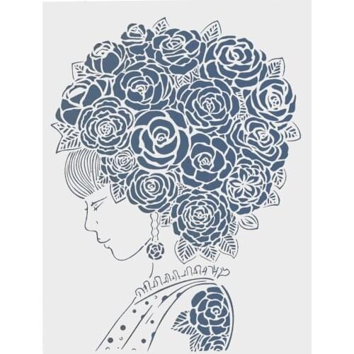 A4 A3 A2 Lady Flower Mandala Stencils for Scrapbooking Painting album Paper Card Making Craft Decorative Embossing Template