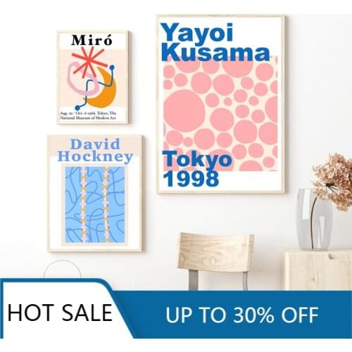 Yayoi Kusama Abstract Wall Art Canvas Painting Posters Prints Gallery Exhibition Wall Decor Pictures Aesthetic Home Decoration