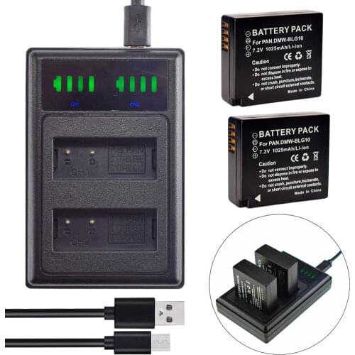 2X Battery + charger for Leica BP-DC15-E BP-DC15-TK Leica D-LUX(Typ 109) D-Lux 7