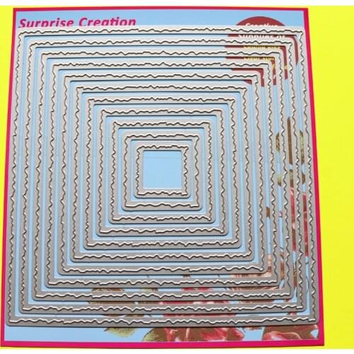 Large Cutting Dies Torn Edge Squares Scrapbook Cardmaking Paper Craft DIY Metal Stencil Surprise Creation