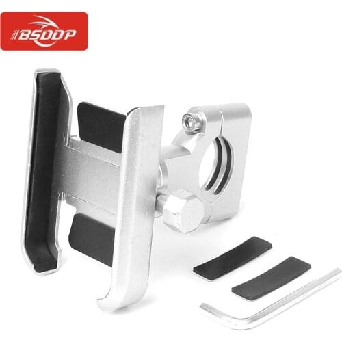 BSDDP Motorcycle Bike Universal Phone Holder Handlebar or Rearview Mirror Stand Mount Clip Bicycle Cell Phone Aluminum Bracket