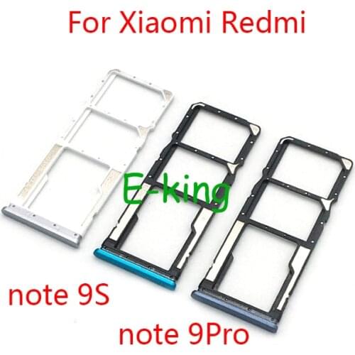 50pcs Sim Tray Holder For Xiaomi Redmi Note 9 pro Note9 Note 9S SIM Card Tray Slot Holder Adapter Socket Repair Parts