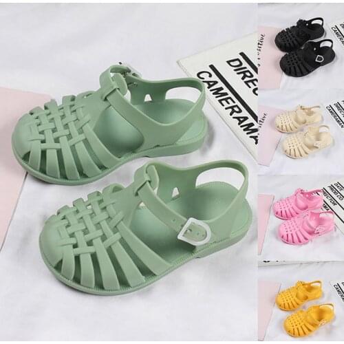 Baby Gladiator Sandals Breathable Hollow Out Shoes Pvc Summer Kids Shoes 2021 Fashion Beach Children Sandals For Boys Girls