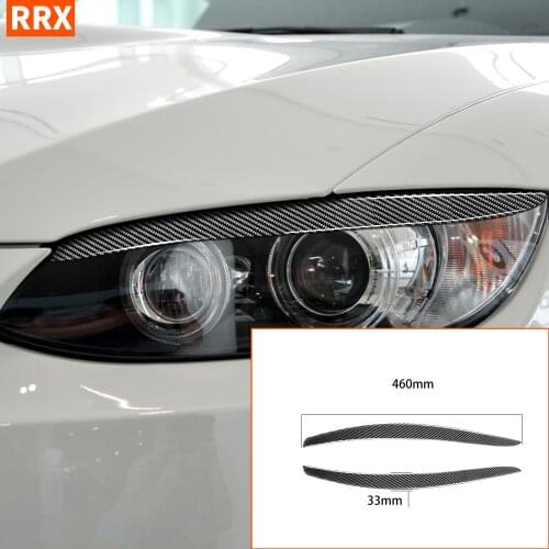 For BMW E92 E93 3 Series M3 Coupe 2006-2012 Carbon Headlights Eyebrows Eyelids Cover Headlamp Stickers Tuning Car Accessories