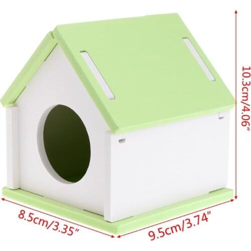 Hamster House Cage Wood Bed Small Animal Pet Squirrel Gerbil Nest Toy HX6D