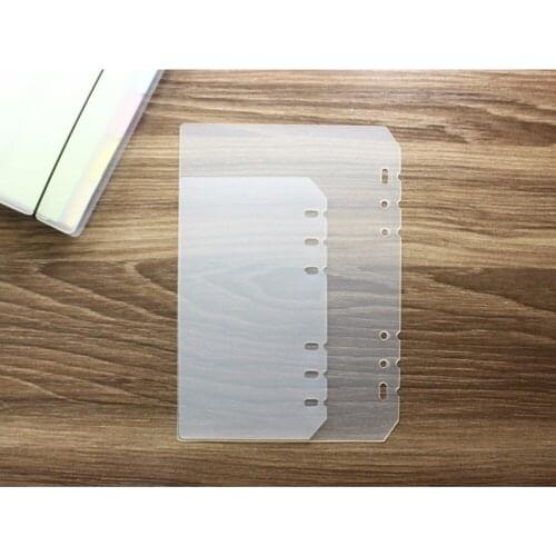 2 Pcs/set Elastic Transparent Seperator Base Plate For A5 A6 A7 Spiral Rings Notebook 6 hole Loose Leaf Diary Journal Wholesale