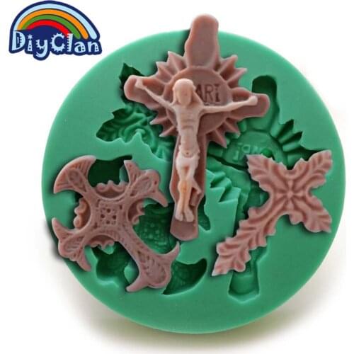 Jesus Crucifixion fondant mold cake decorating tools Good Friday chocolate mold cake tools resin mold Easter baking F0385SZ30