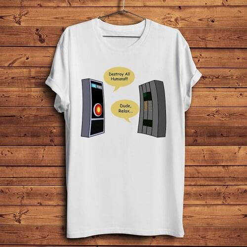 HAL9000 and Tars robot funny geek t shirt men summer white casual tshirt unisex short sleeve geeker Interstellar streetwear tee