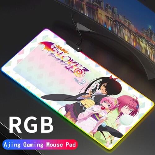 To love Anime Gaming RGB Mouse Pad Large LED Computer Mousepad RGB Backlit Mause Pad for PC Desk Mice Mat Support DIY