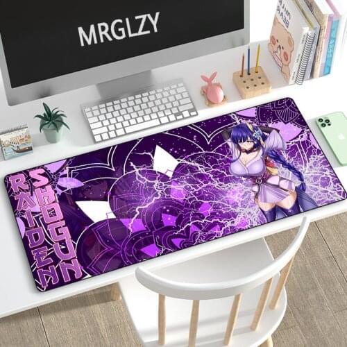 Sexy Baal Shogun Mouse Pads Anime Girl Mouse Gamer Multi-size Genshin Impact Large Keyboard MouseMat 3MM Mousepad for PC Gamer