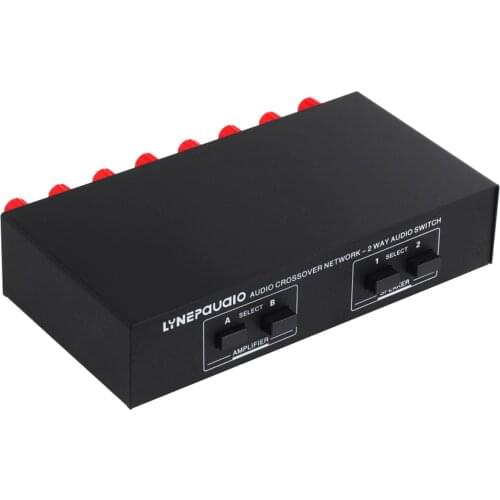 LINEPAUDIO 2 In 2 Out Speaker Selector Switch Audio Signal Switcher Power Amplifier Audio Receiver Splitter Box