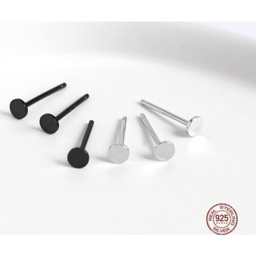 LKO 925 Sterling Silver Simple Circular Stud Earrings Small Simplicity Earrings For Women Student Jewelry Gifts Accessories