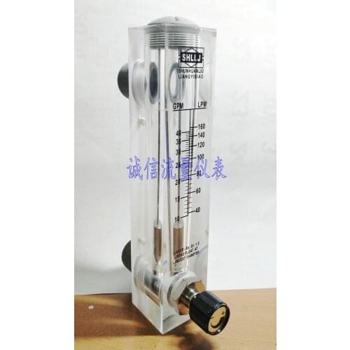 LZM-25T adjustable panel flow meter 10-40GPM 40-160LPM 1 inch external thread