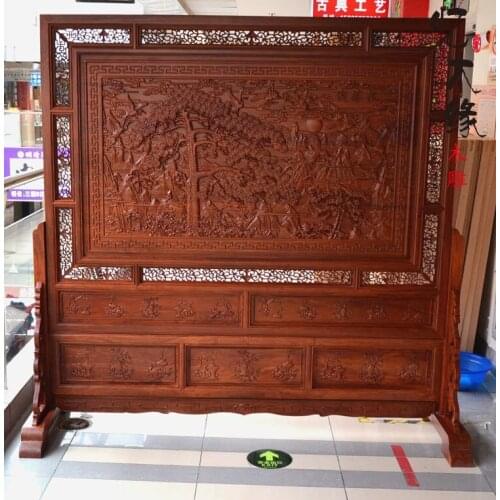 Mahogany furniture is a screen rosewood floor screen double carved plaque wood partition porch sitting screen